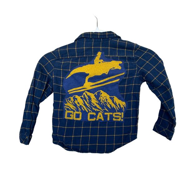 Montana State University Bobcats Flannel Button Down Shirt Kids 4T MSU Football - Picture 1 of 5